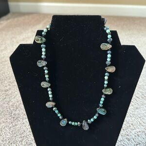 Blue beaded necklace